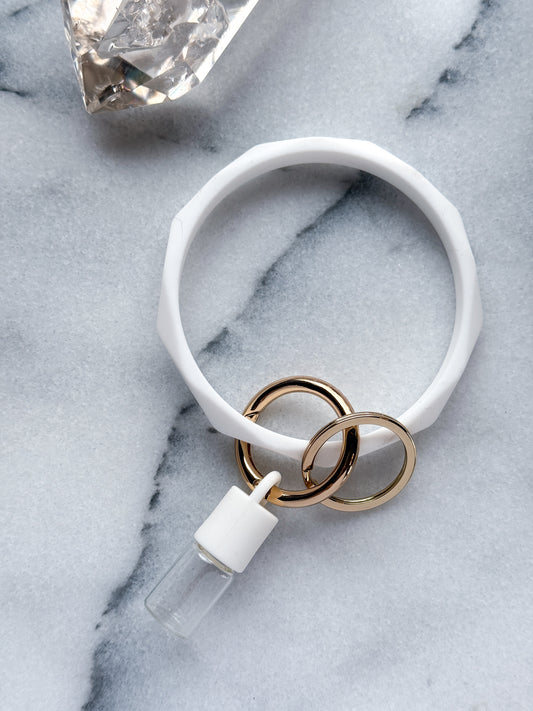 Essential Oil Keychain with Rollerball - White