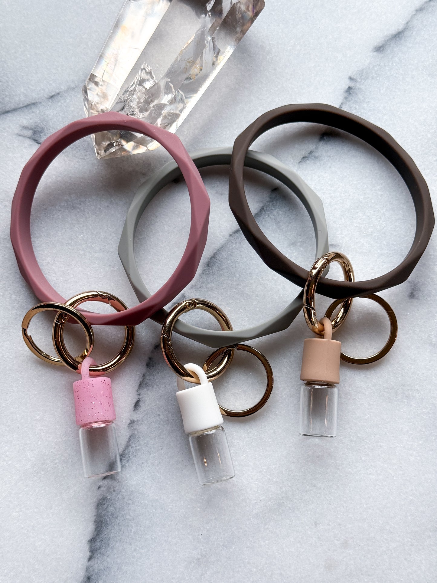 Essential Oil Keychain with Rollerball - Cocoa + Nude